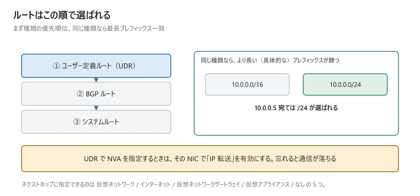 図 11-3 ルートの優先順位と最長プレフィックス一致