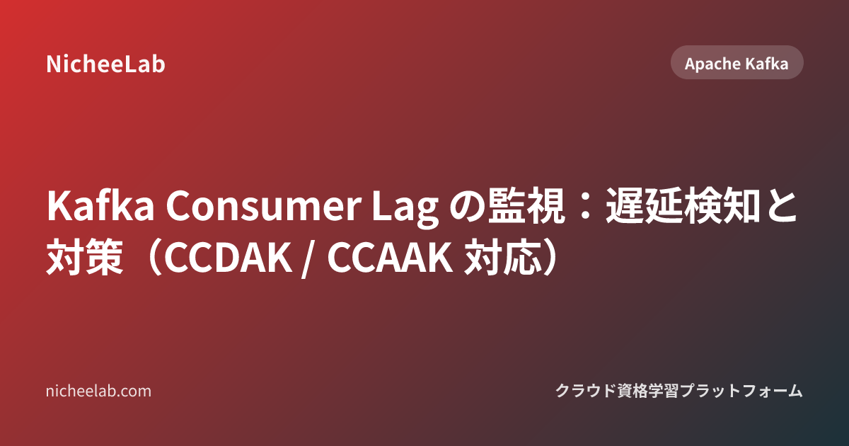 Kafka Consumer Lag の監視：遅延検知と対策（CCDAK / CCAAK 対応）